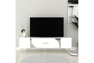 Aldor Tv-bänk 150 cm - Vit/Silver - Möbler - TV- & Mediamöbler - TV bänk & mediabänk