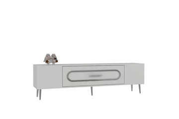 Aldor Tv-bänk 150 cm - Vit/Silver - Möbler - TV- & Mediamöbler - TV bänk & mediabänk