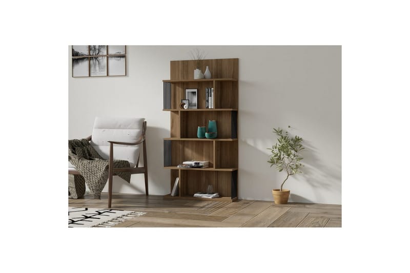 Alexelle Bokhylla 80 cm - Valnöt - Förvaring - Hylla - Bokhylla