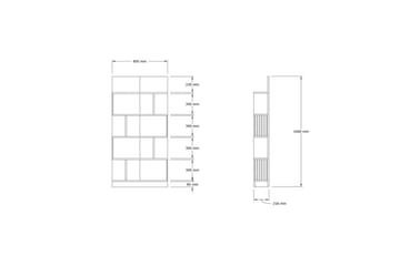 Alexelle Bokhylla 80 cm - Valnöt - Förvaring - Hylla - Bokhylla