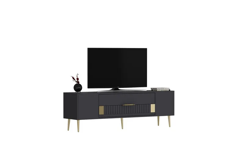 Anira Tv-bänk 150 cm - Antracit/Guld - Möbler - TV- & Mediamöbler - TV bänk & mediabänk