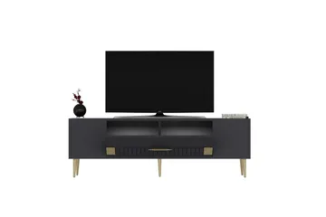 Anira Tv-bänk 150 cm - Antracit/Guld - Möbler - TV- & Mediamöbler - TV bänk & mediabänk