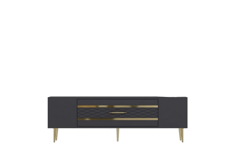 Anira Tv-bänk 150 cm, Antracit/Guld