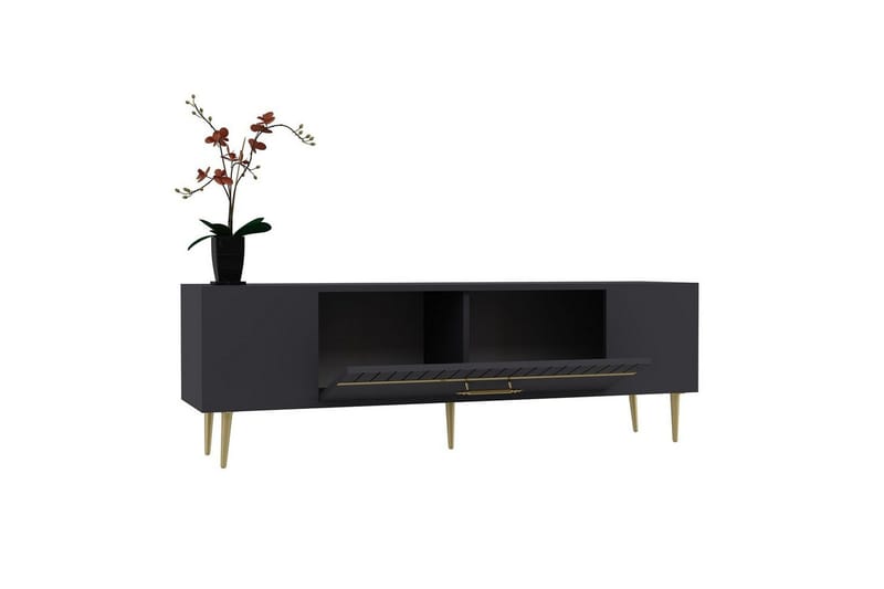 Anira Tv-bänk 150 cm - Antracit/Guld - Möbler - TV- & Mediamöbler - TV bänk & mediabänk