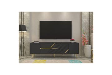Anira Tv-bänk 150 cm - Antracit/Guld - Möbler - TV- & Mediamöbler - TV bänk & mediabänk