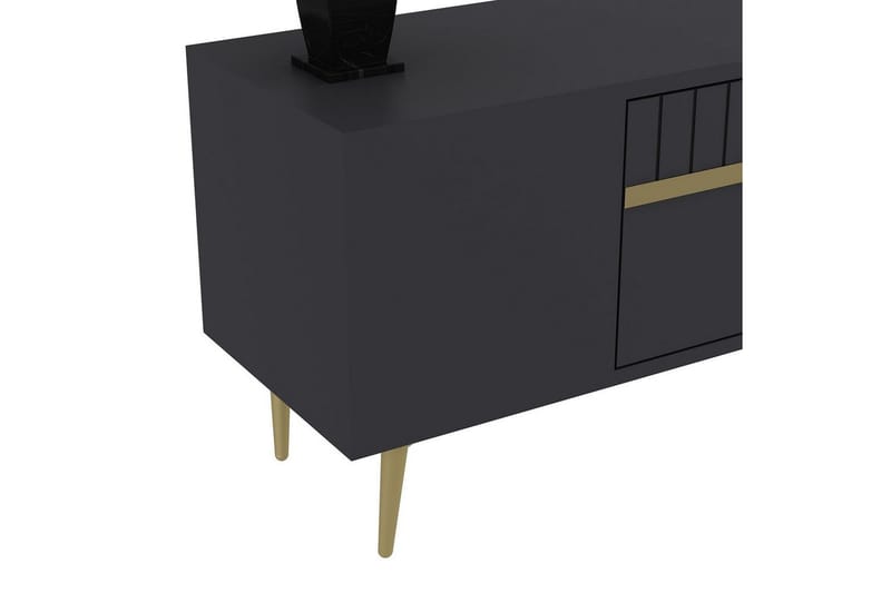 Anira Tv-bänk 150 cm - Antracit/Guld - Möbler - TV- & Mediamöbler - TV bänk & mediabänk