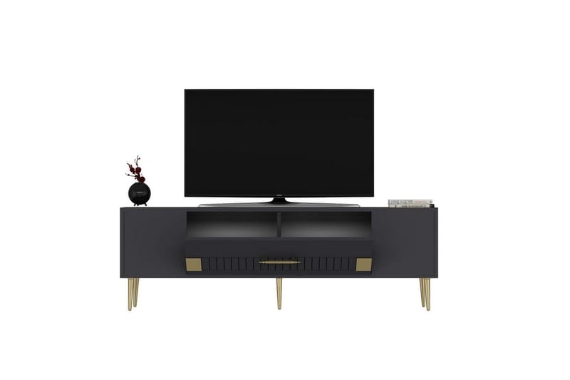 Anira Tv-bänk 150 cm - Antracit/Guld - Möbler - TV- & Mediamöbler - TV bänk & mediabänk
