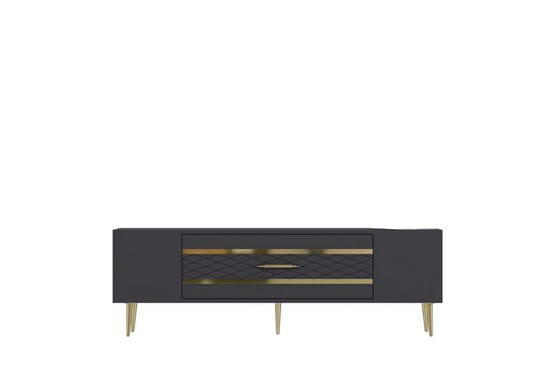 Anira Tv-bänk 150 cm - Antracit/Guld - Möbler - TV- & Mediamöbler - TV bänk & mediabänk