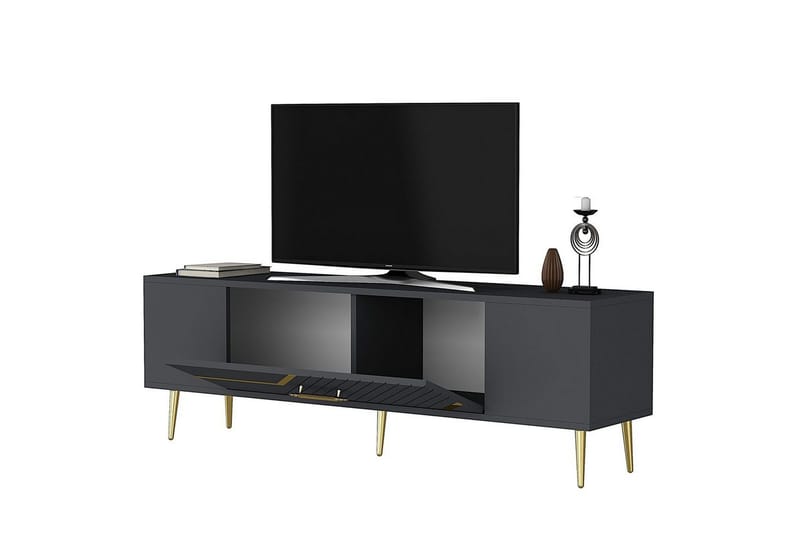 Anira Tv-bänk 150 cm - Antracit/Guld - Möbler - TV- & Mediamöbler - TV bänk & mediabänk