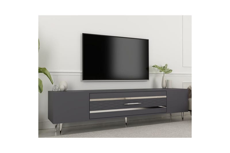 Anira Tv-bänk 150 cm - Antracit/Silver - Möbler - TV- & Mediamöbler - TV bänk & mediabänk
