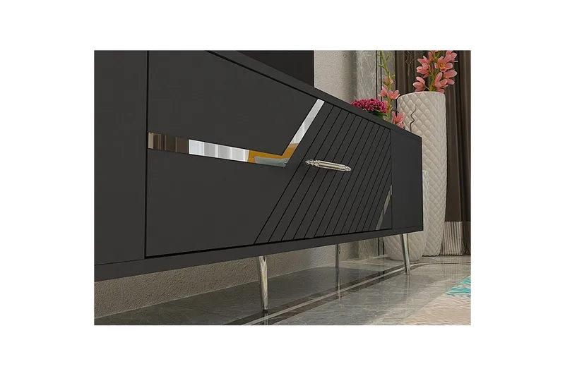 Anira Tv-bänk 150 cm - Antracit/Silver - Möbler - TV- & Mediamöbler - TV bänk & mediabänk