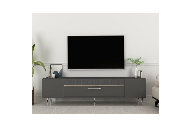 Anira Tv-bänk 150 cm - Antracit/Silver - Möbler - TV- & Mediamöbler - TV bänk & mediabänk