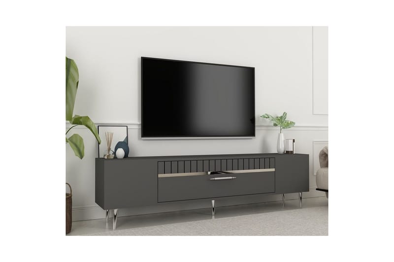 Anira Tv-bänk 150 cm - Antracit/Silver - Möbler - TV- & Mediamöbler - TV bänk & mediabänk