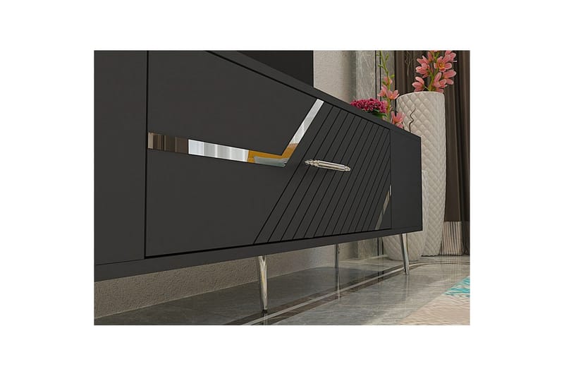 Anira Tv-bänk 150 cm - Antracit/Silver - Möbler - TV- & Mediamöbler - TV bänk & mediabänk