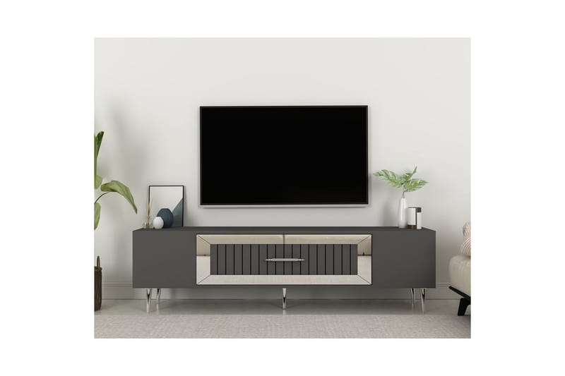 Anira Tv-bänk 150 cm - Antracit/Silver - Möbler - TV- & Mediamöbler - TV bänk & mediabänk