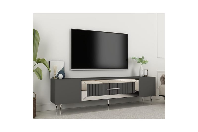 Anira Tv-bänk 150 cm - Antracit/Silver - Möbler - TV- & Mediamöbler - TV bänk & mediabänk