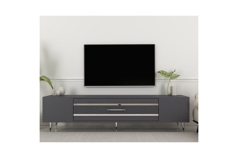 Anira Tv-bänk 150 cm - Antracit/Silver - Möbler - TV- & Mediamöbler - TV bänk & mediabänk