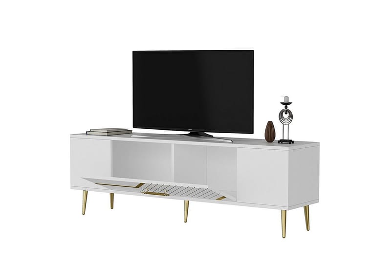 Anira Tv-bänk 150 cm - Vit/Guld - Möbler - TV- & Mediamöbler - TV bänk & mediabänk