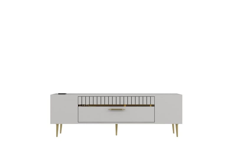 Anira Tv-bänk 150 cm, Vit/Guld