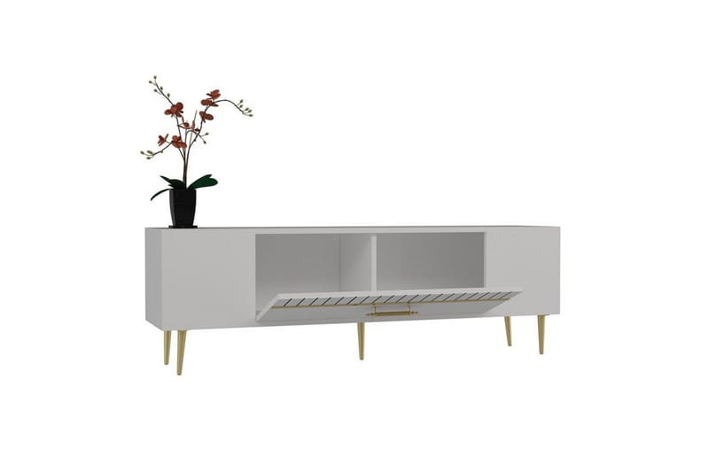 Anira Tv-bänk 150 cm - Vit/Guld - Möbler - TV- & Mediamöbler - TV bänk & mediabänk