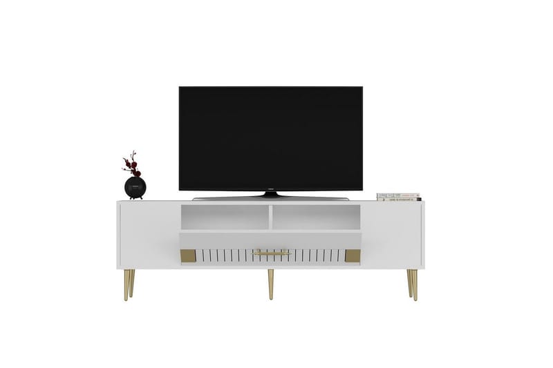 Anira Tv-bänk 150 cm - Vit/Guld - Möbler - TV- & Mediamöbler - TV bänk & mediabänk