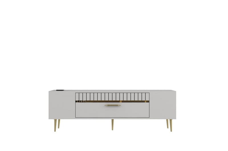 Anira Tv-bänk 150 cm, Vit/Guld