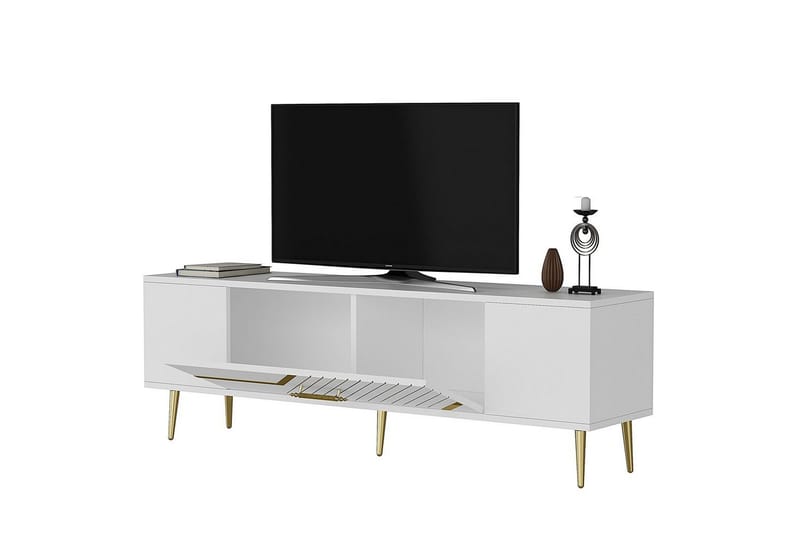Anira Tv-bänk 150 cm - Vit/Guld - Möbler - TV- & Mediamöbler - TV bänk & mediabänk