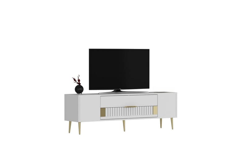 Anira Tv-bänk 150 cm - Vit/Guld - Möbler - TV- & Mediamöbler - TV bänk & mediabänk