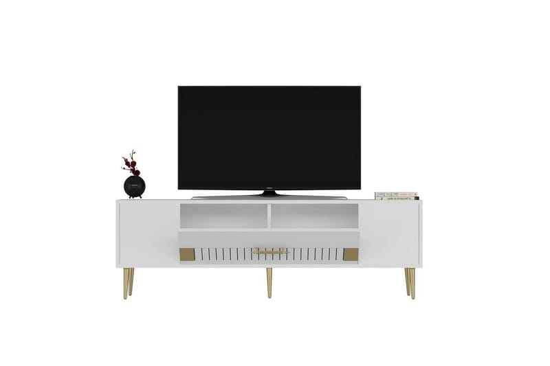Anira Tv-bänk 150 cm - Vit/Guld - Möbler - TV- & Mediamöbler - TV bänk & mediabänk