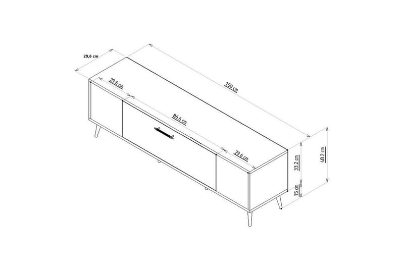 Anira Tv-bänk 150 cm - Vit/Silver - Möbler - TV- & Mediamöbler - TV bänk & mediabänk