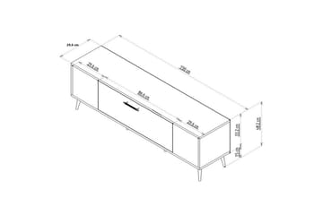 Anira Tv-bänk 150 cm - Vit/Silver - Möbler - TV- & Mediamöbler - TV bänk & mediabänk