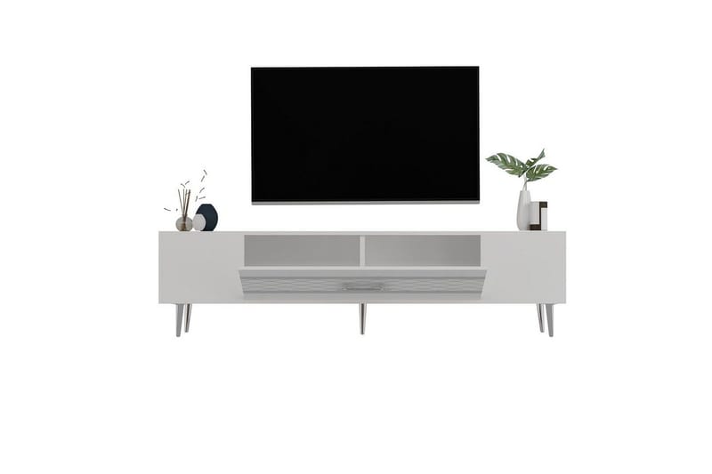 Anira Tv-bänk 150 cm - Vit/Silver - Möbler - TV- & Mediamöbler - TV bänk & mediabänk