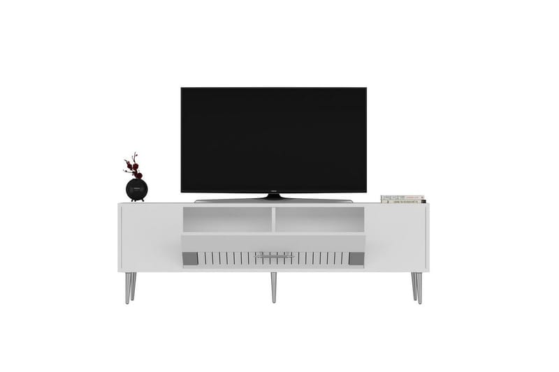 Anira Tv-bänk 150 cm - Vit/Silver - Möbler - TV- & Mediamöbler - TV bänk & mediabänk