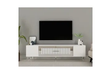 Anira Tv-bänk 150 cm - Vit/Silver - Möbler - TV- & Mediamöbler - TV bänk & mediabänk