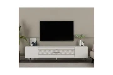 Anira Tv-bänk 150 cm - Vit/Silver - Möbler - TV- & Mediamöbler - TV bänk & mediabänk