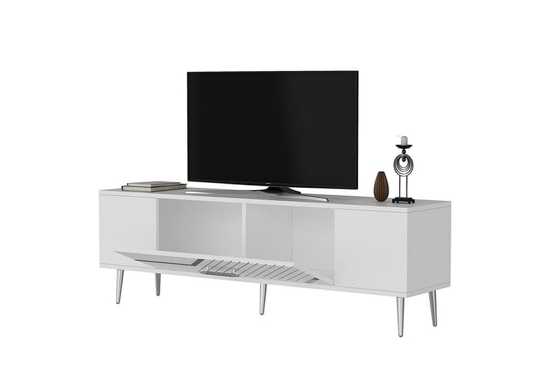 Anira Tv-bänk 150 cm - Vit/Silver - Möbler - TV- & Mediamöbler - TV bänk & mediabänk