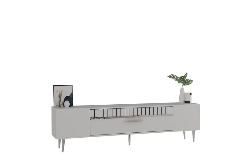 Anira Tv-bänk 150 cm - Vit/Silver - Möbler - TV- & Mediamöbler - TV bänk & mediabänk