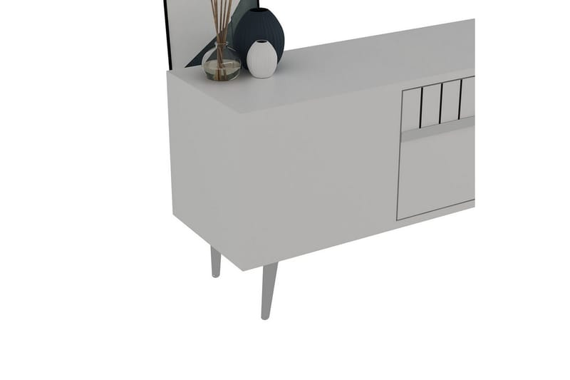 Anira Tv-bänk 150 cm - Vit/Silver - Möbler - TV- & Mediamöbler - TV bänk & mediabänk