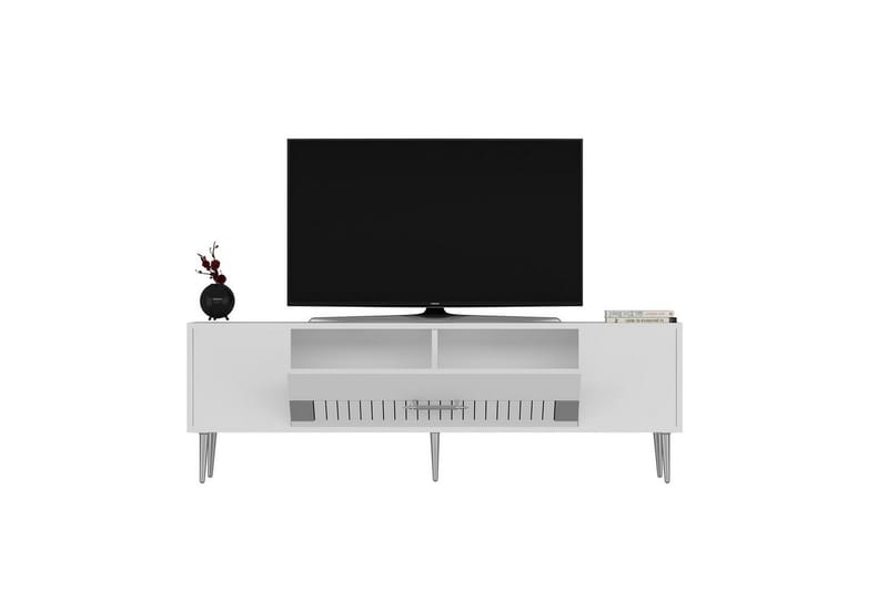 Anira Tv-bänk 150 cm - Vit/Silver - Möbler - TV- & Mediamöbler - TV bänk & mediabänk