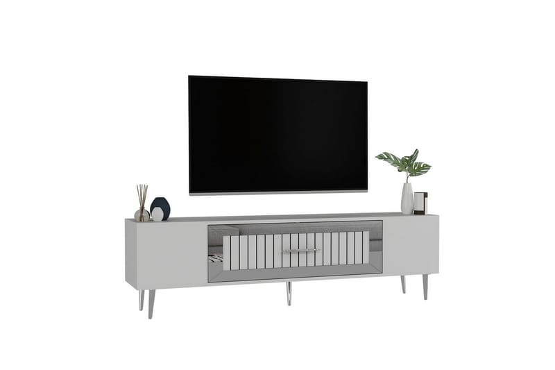 Anira Tv-bänk 150 cm - Vit/Silver - Möbler - TV- & Mediamöbler - TV bänk & mediabänk
