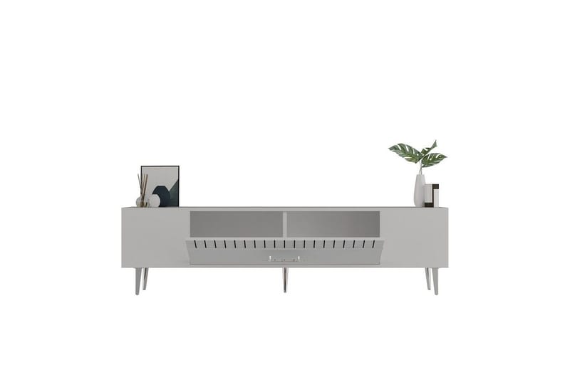 Anira Tv-bänk 150 cm - Vit/Silver - Möbler - TV- & Mediamöbler - TV bänk & mediabänk