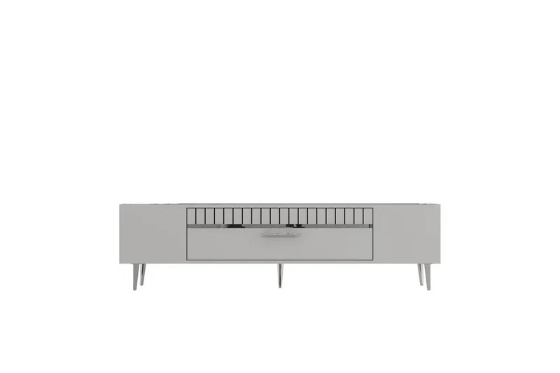 Anira Tv-bänk 150 cm, Vit/Silver