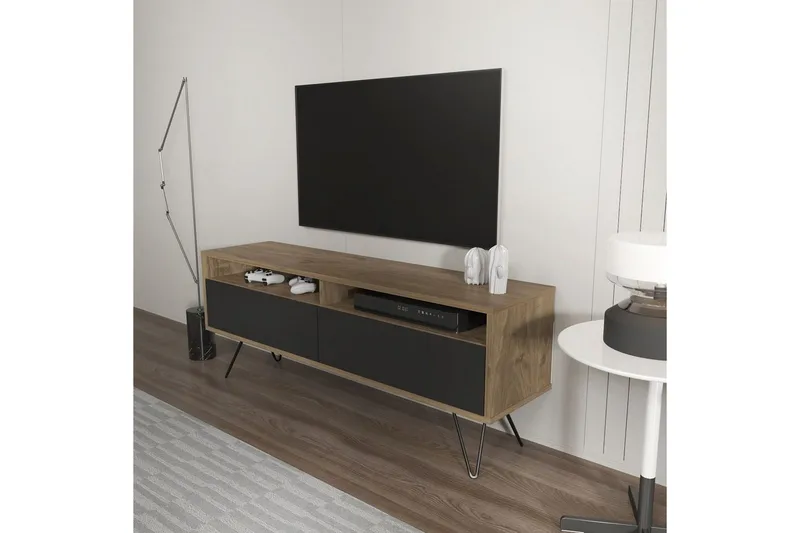 Anvor Tv-bänk 140 cm - Valnöt/Svart - Möbler - TV- & Mediamöbler - TV bänk & mediabänk