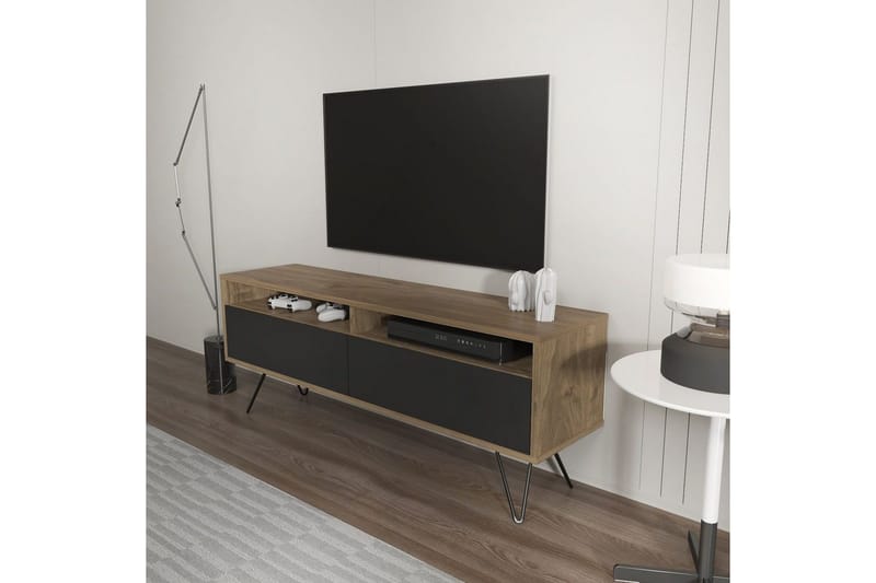 Anvor Tv-bänk 140 cm - Valnöt/Svart - Möbler - TV- & Mediamöbler - TV bänk & mediabänk