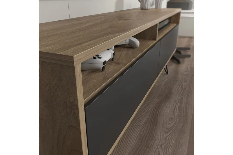 Anvor Tv-bänk 140 cm - Valnöt/Svart - Möbler - TV- & Mediamöbler - TV bänk & mediabänk