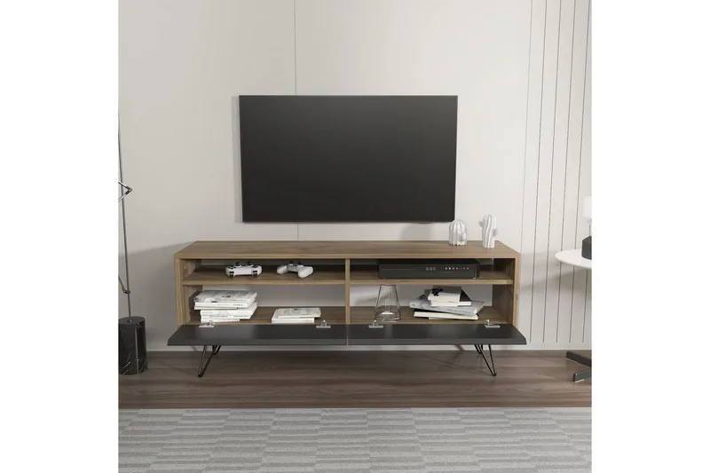 Anvor Tv-bänk 140 cm - Valnöt/Svart - Möbler - TV- & Mediamöbler - TV bänk & mediabänk
