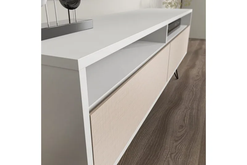 Anvor Tv-bänk 140 cm - Vit/Beige - Möbler - TV- & Mediamöbler - TV bänk & mediabänk