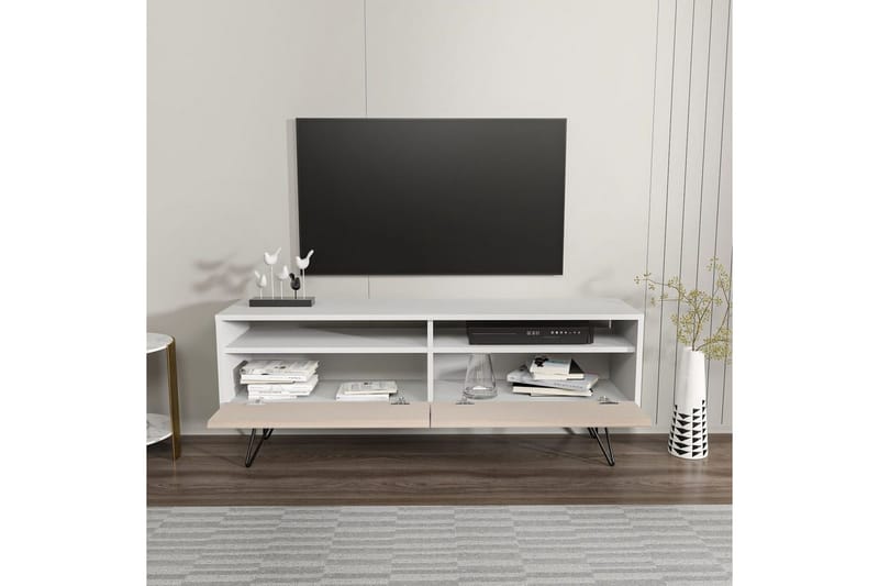 Anvor Tv-bänk 140 cm - Vit/Beige - Möbler - TV- & Mediamöbler - TV bänk & mediabänk