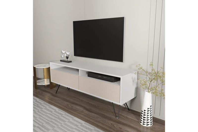 Anvor Tv-bänk 140 cm - Vit/Beige - Möbler - TV- & Mediamöbler - TV bänk & mediabänk