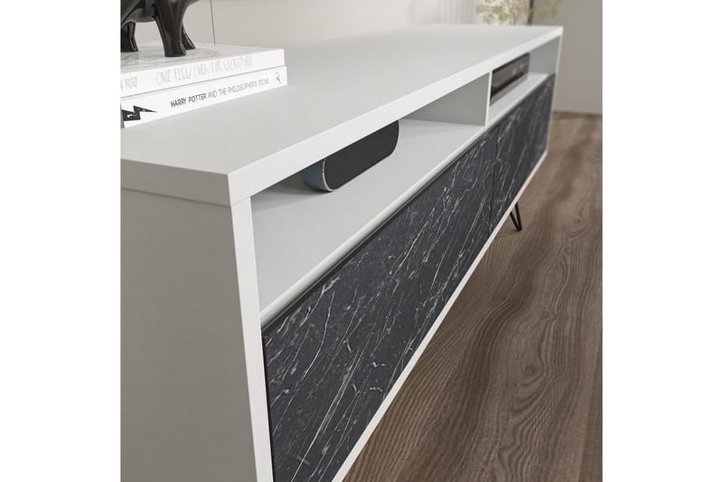 Anvor Tv-bänk 140 cm - Vit/Svart - Möbler - TV- & Mediamöbler - TV bänk & mediabänk